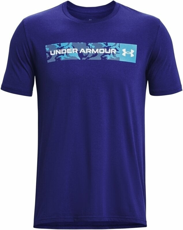 Camiseta deportiva Under Armour Men's UA Camo Chest Stripe Short Sleeve Sonar Blue/White S Camiseta deportiva