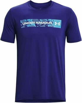 Fitness T-Shirt Under Armour Men's UA Camo Chest Stripe Short Sleeve Sonar Blue/White S Fitness T-Shirt - 1