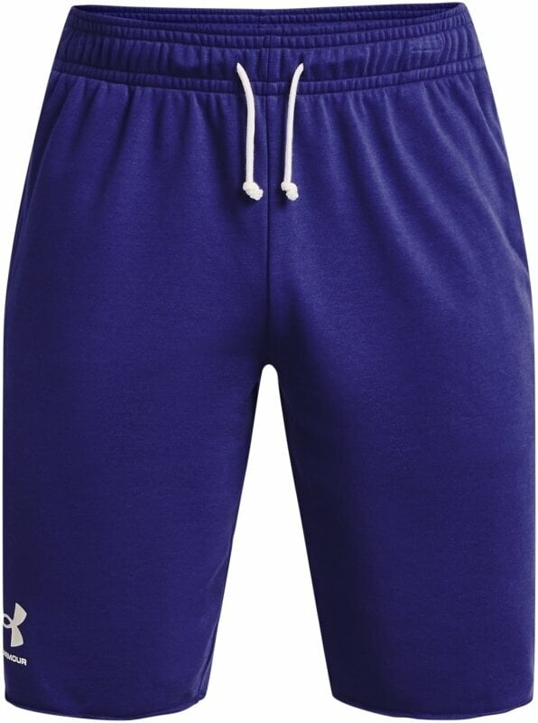 Fitness spodnie Under Armour Men's UA Rival Terry Shorts Sonar Blue/Onyx White 2XL Fitness spodnie