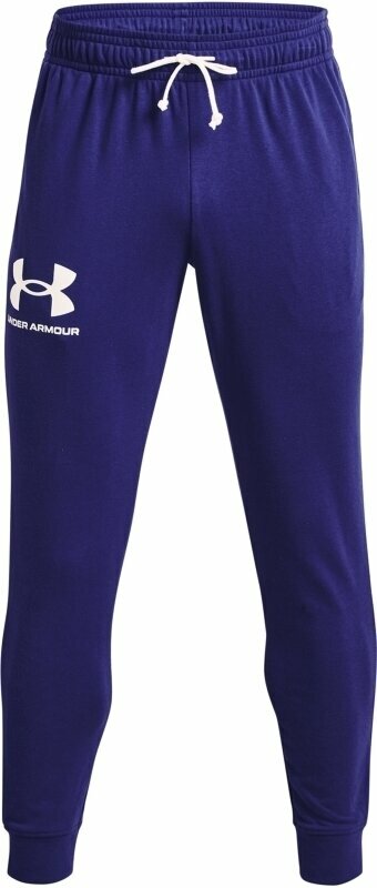 Fitness spodnie Under Armour Men's UA Rival Terry Joggers Sonar Blue/Onyx White S Fitness spodnie