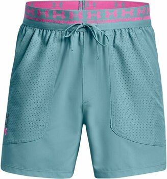 Running shorts Under Armour Men's UA Run Anywhere Short Still Water/Rebel Pink/Reflective XL Running shorts - 1