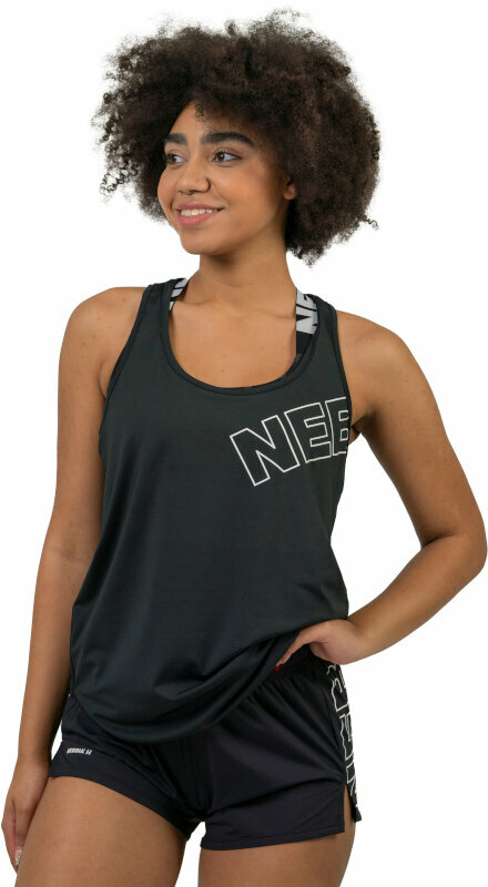 Majica za fitnes Nebbia FIT Activewear Tank Top “Racer Back” Black M Majica za fitnes