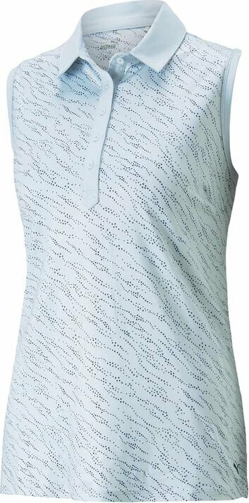 Camiseta polo Puma Womens Cloudspun Whitewater Sleeveless Polo Lucite/Navy Blazer M