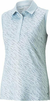Camiseta polo Puma Womens Cloudspun Whitewater Sleeveless Polo Lucite/Navy Blazer M - 1