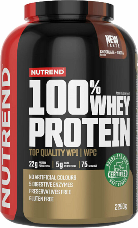 Protéine de lactosérum NUTREND 100% Whey Protein Chocolate Cocoa 2250 g Protéine de lactosérum