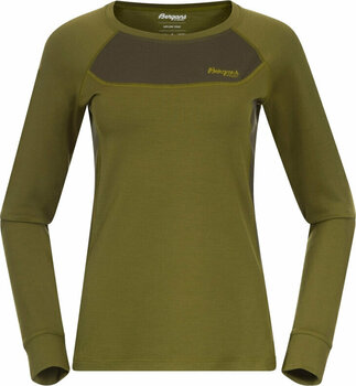 Sous-vêtements thermiques Bergans Cecilie Wool Long Sleeve Women Green/Dark Olive Green S Sous-vêtements thermiques - 1