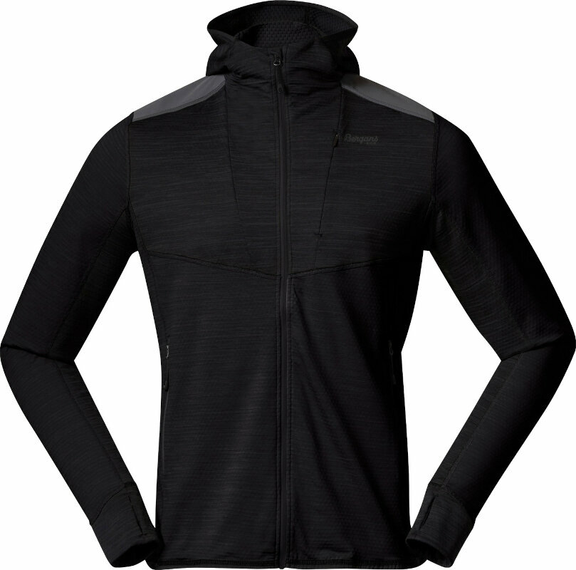 Hættetrøje til udendørs brug Bergans Rabot Active Mid Hood Jacket Men Black XL Hættetrøje til udendørs brug