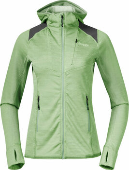 Felpa outdoor Bergans Rabot Active Mid Hood Jacket Women Light Jade Green XS Felpa outdoor - 1