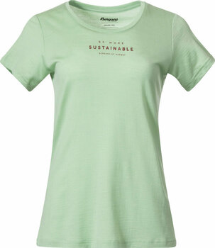 Outdoorové tričko Bergans Graphic Wool Tee Women Light Jade Green/Chianti Red XS Outdoorové tričko - 1