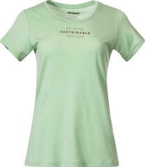 Póló Bergans Graphic Wool Tee Women Light Jade Green/Chianti Red
