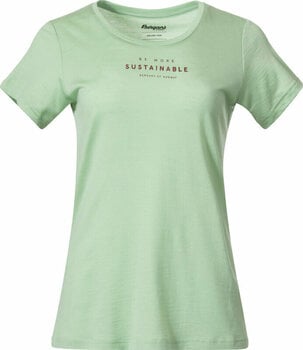 Camisa para exteriores Bergans Graphic Wool Tee Women Light Jade Green/Chianti Red M Camisa para exteriores - 1