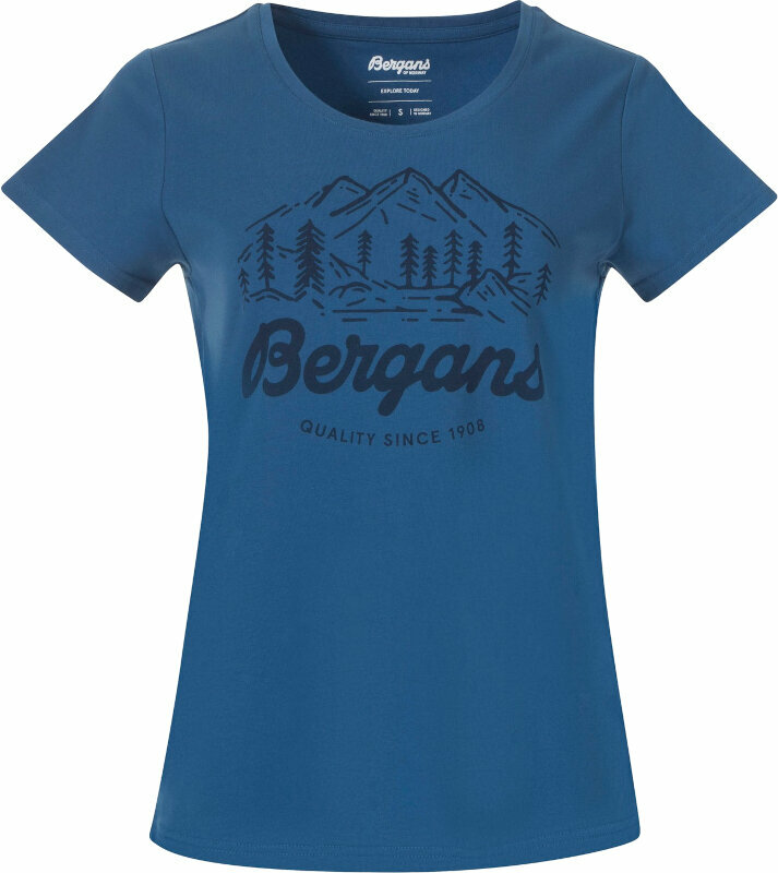 Outdoorové tričko Bergans Classic V2 Tee Women North Sea Blue S Outdoorové tričko