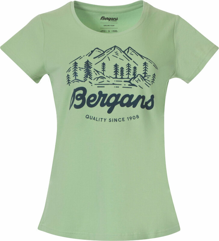 Friluftsliv T-shirt Bergans Classic V2 Tee Women Light Jade Green M Friluftsliv T-shirt
