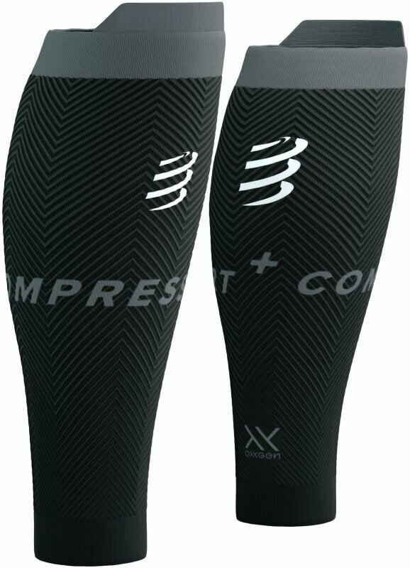 Calf covers for runners Compressport R2 Oxygen Black/Steel Grey T3 Calf covers for runners