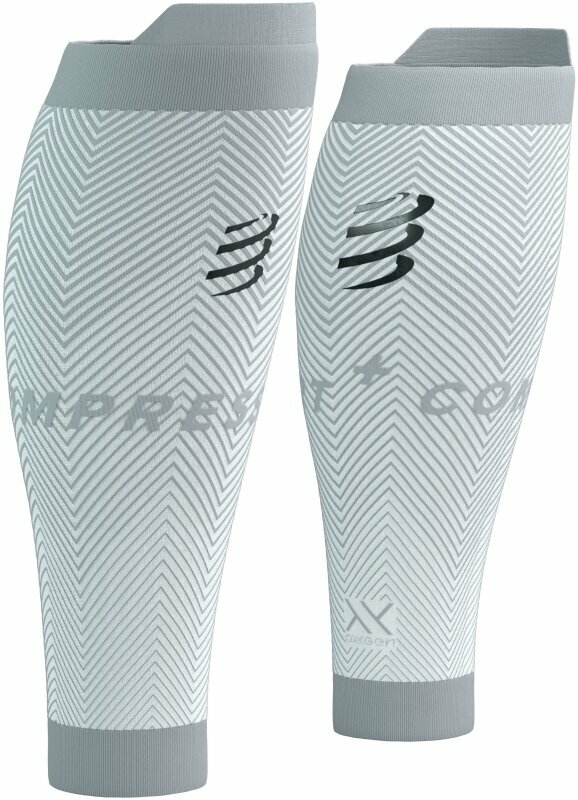 Calf covers for runners Compressport R2 Oxygen White/Nebel Grey T2 Calf covers for runners