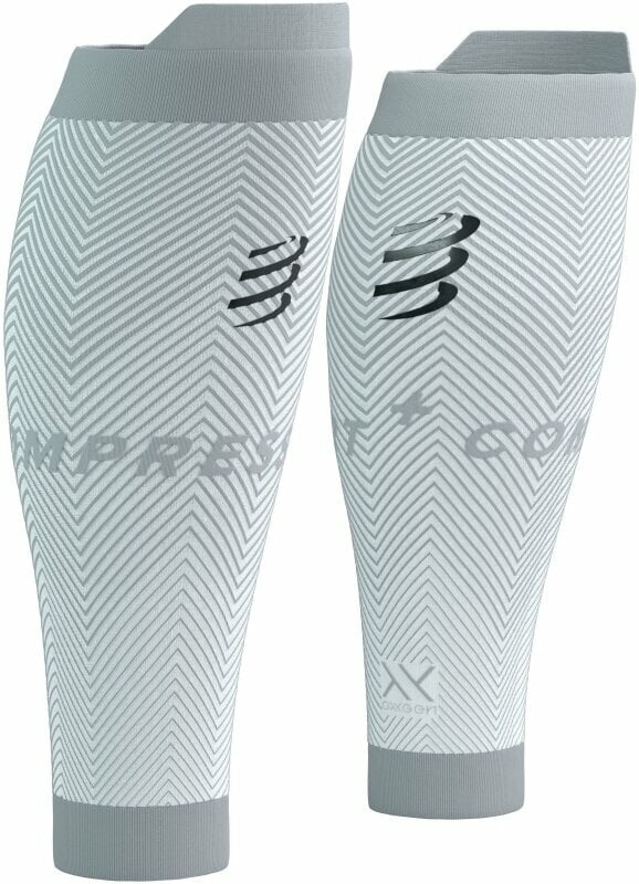 Calf covers for runners Compressport R2 Oxygen White/Nebel Grey T4 Calf covers for runners