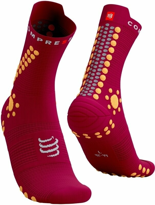 Juoksusukat Compressport Pro Racing Socks v4.0 Trail Persian Red/Blazing Orange T3 Juoksusukat