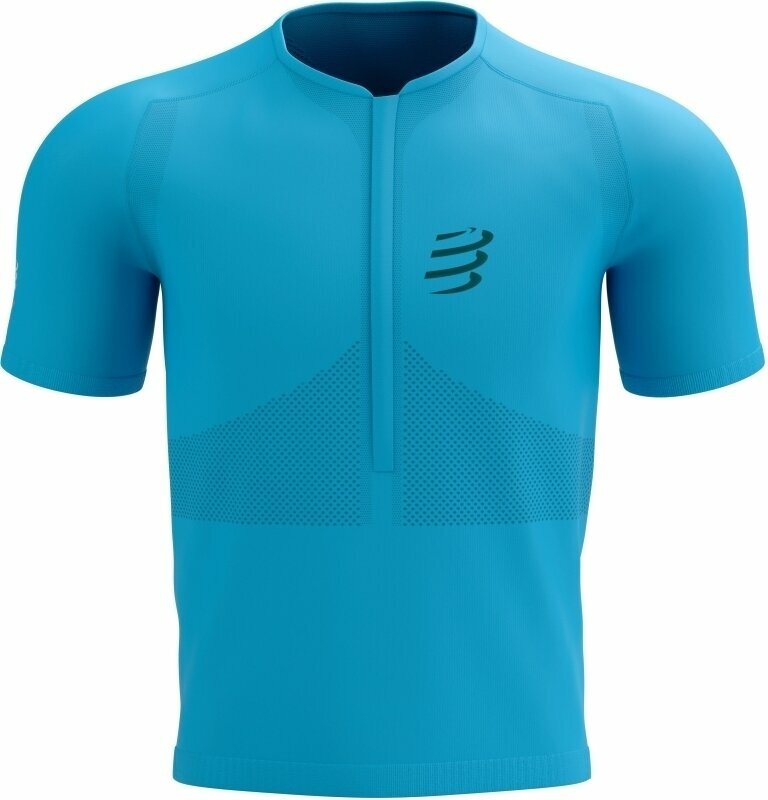 Chemise de course à manches courtes Compressport Trail Half-Zip Fitted SS Top M XL Chemise de course à manches courtes