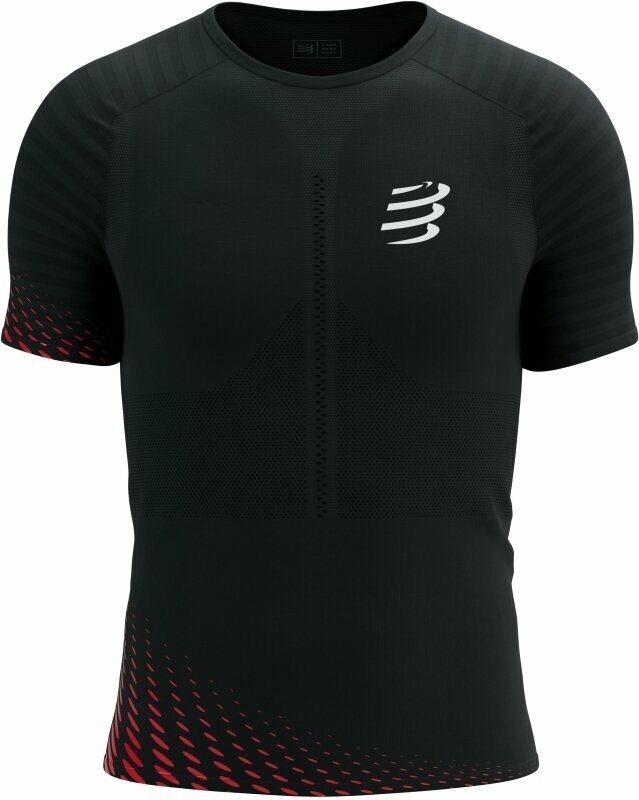 Tricou cu mânecă scurtă pentru alergare Compressport Racing SS Tshirt M Black/High Risk Red L Tricou cu mânecă scurtă pentru alergare