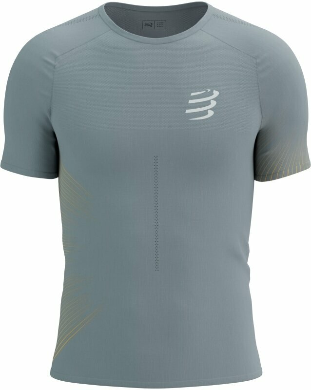 Tricou cu mânecă scurtă pentru alergare Compressport Performance SS Tshirt M Alloy/Citrus XL Tricou cu mânecă scurtă pentru alergare