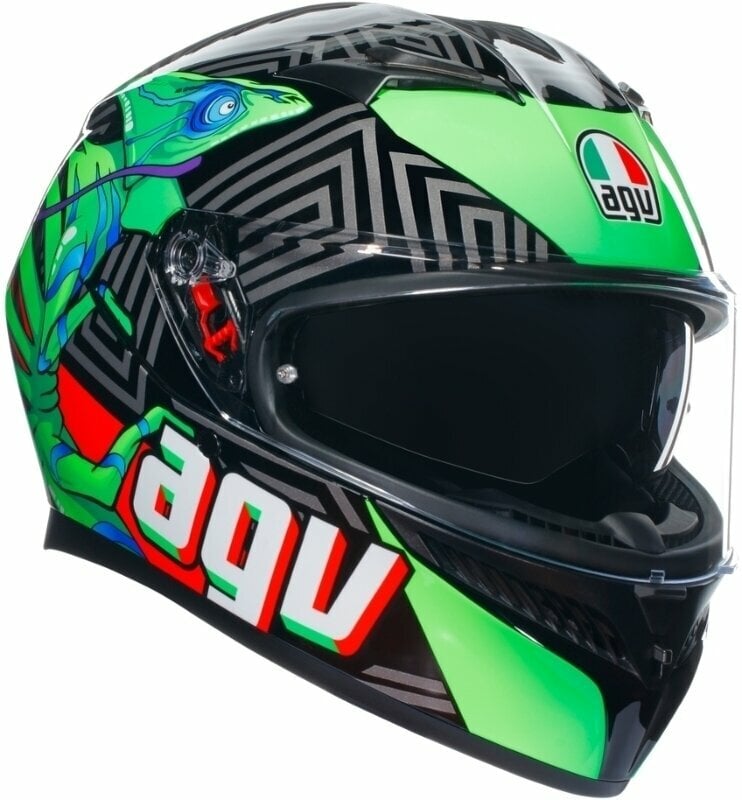 Přilba AGV K3 Kamaleon Black/Red/Green XS Přilba