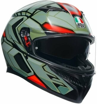 Helmet AGV K3 Decept Matt Black/Green/Red L Helmet - 1