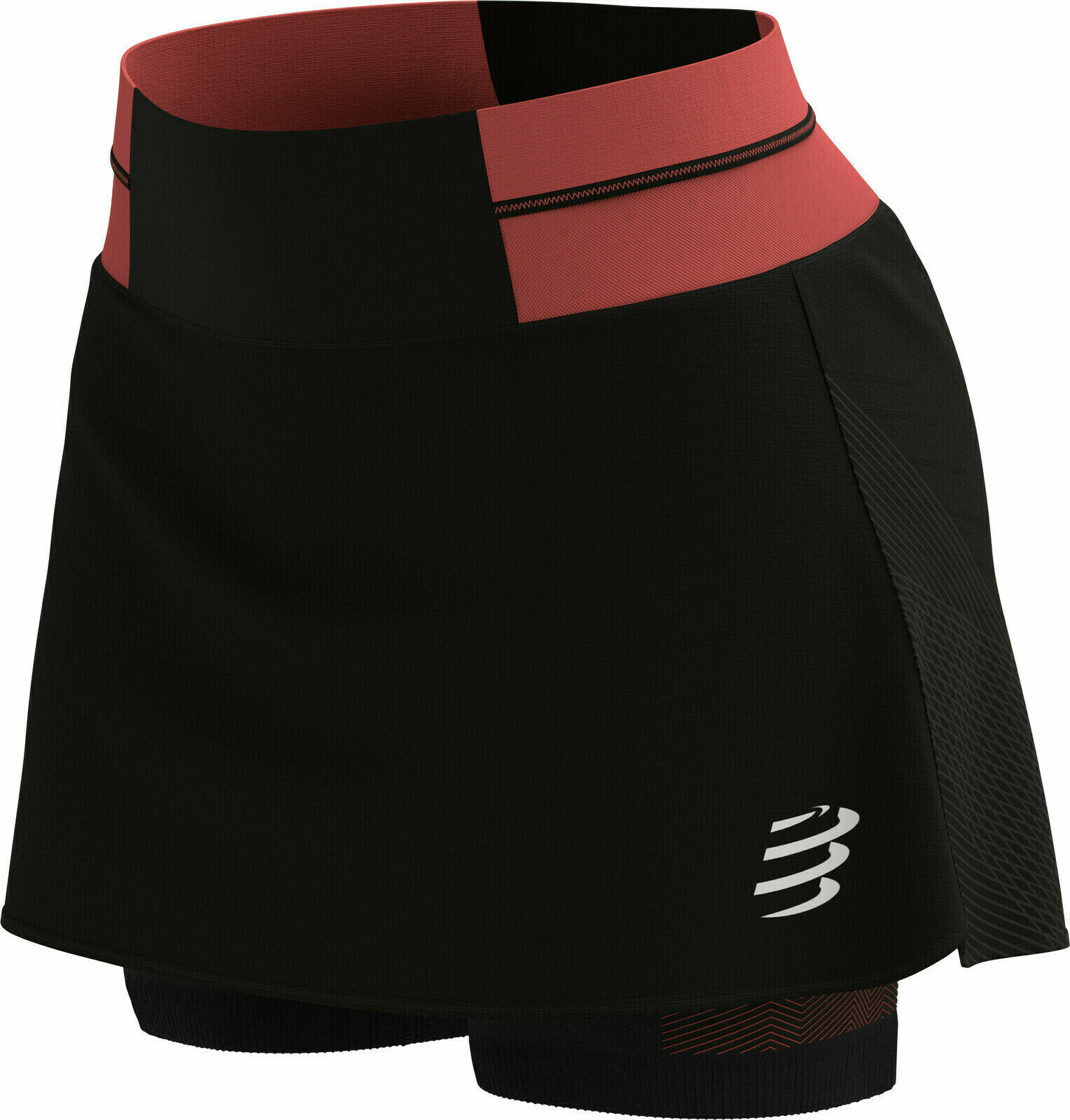 Hardloopshorts Compressport Performance Skirt Black/Coral M Hardloopshorts