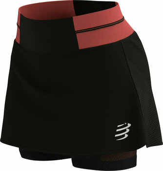 Hardloopshorts Compressport Performance Skirt Black/Coral M Hardloopshorts - 1