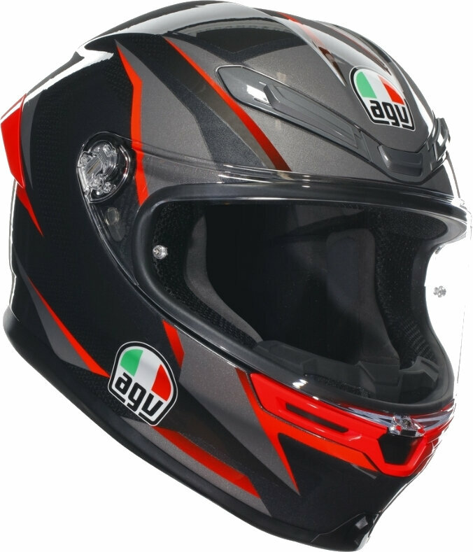 Casque AGV K6 S Slashcut Black/Grey/Red S Casque