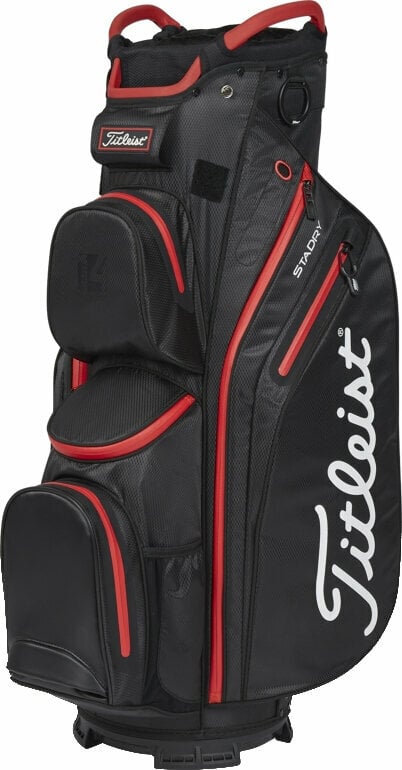 Чантa за голф Titleist Cart 14 StaDry Black/Black/Red Чантa за голф