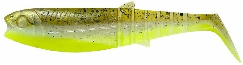 Isca de borracha Savage Gear Cannibal Shad 5 pcs Green Pearl Yellow 10 cm 9 g