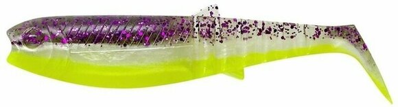 Isca de borracha Savage Gear Cannibal Shad 5 pcs Purple Glitter Bomb 10 cm 9 g - 1