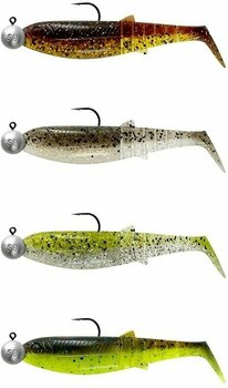 Rubber Lure Savage Gear Cannibal Shad Clear Water Mix Holo Baitfish-Motor Oil UV-Ice Minnow-Chartreuse Pumpkin 10 cm 9 g-10 g - 1