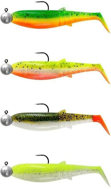 Gumová nástraha Savage Gear Cannibal Shad Dark Water Mix Fire Cracker-Lemon Cracker-Olive Hot Orange-Fluo Yellow Glow 6,8 cm 3 g-5 g Gumová nástraha