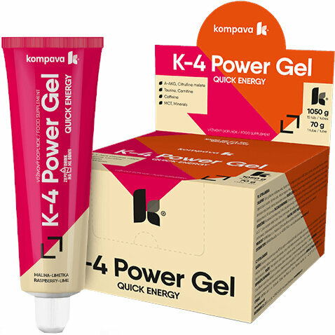 Gél Kompava K4-Power gel Raspberry/Lime 15 x 70 g Gél