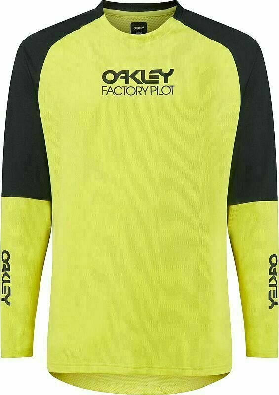 Mez kerékpározáshoz Oakley Factory Pilot MTB LS Jersey II Dzsörzi Black/Sulphur L