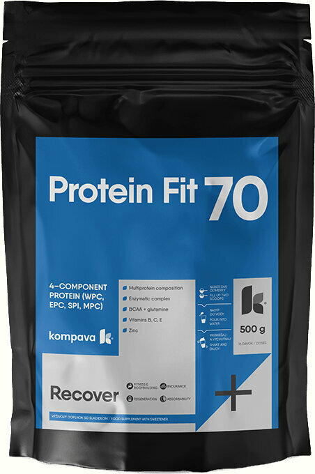 Többkomponensű fehérje Kompava ProteinFit 70 Vanília 500 g Többkomponensű fehérje