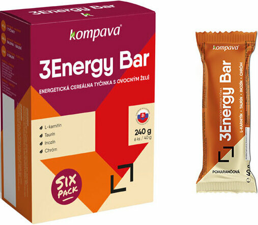 Bar Kompava Sixpack 3Energy Bar Orange 6 x 40 g Bar