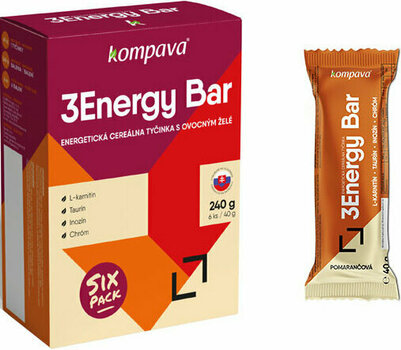Bar Kompava Sixpack 3Energy Bar Orange 6 x 40 g Bar - 1
