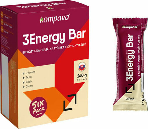 Bar Kompava Sixpack 3Energy Bar Cherry 6 x 40 g Bar