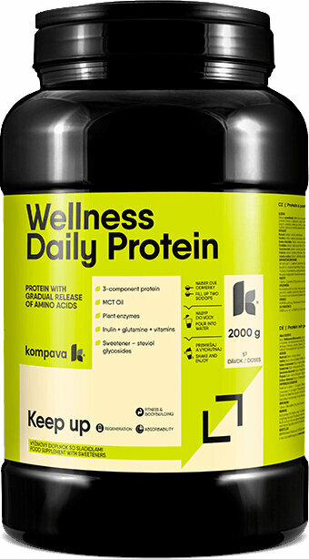 Többkomponensű fehérje Kompava Wellness Daily Protein Vanília 2000 g Többkomponensű fehérje