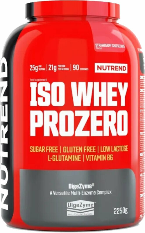 Proteinisolat NUTREND Iso Whey Prozero Strawberry Cheesecake 2250 g Proteinisolat