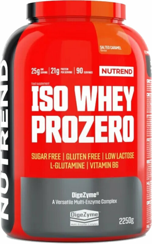 Proteinový izolát NUTREND Iso Whey Prozero Solený karamel 2250 g Proteinový izolát