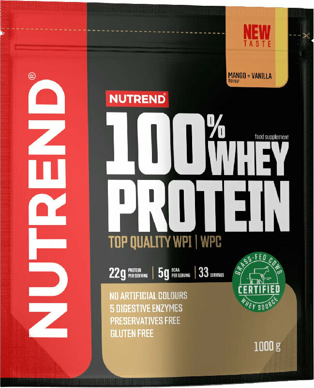 Proteina din zer NUTREND 100% Whey Protein Mango/Vanilla 1000 g Proteina din zer