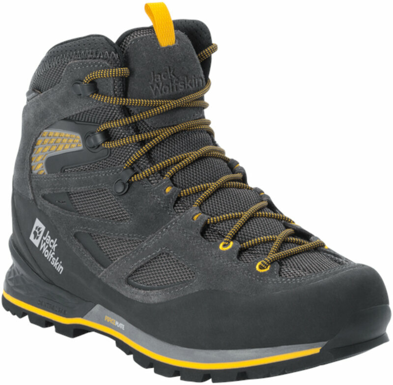 Pantofi trekking de bărbați Jack Wolfskin Force Crest Texapore Mid M Black/Burly Yellow XT 42,5 Pantofi trekking de bărbați