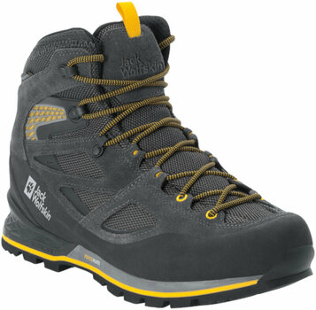 Mens Outdoor Shoes Jack Wolfskin Force Crest Texapore Mid M Black/Burly Yellow XT 42,5 Mens Outdoor Shoes - 1