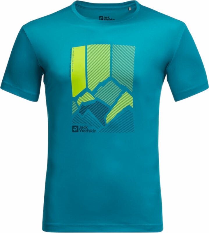 T-shirt de exterior Jack Wolfskin Peak Graphic T M Everest Blue S T-Shirt