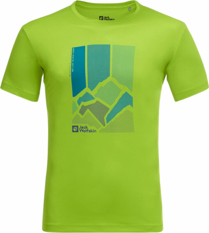 Outdoorové tričko Jack Wolfskin Peak Graphic T M Fresh Green L Tričko