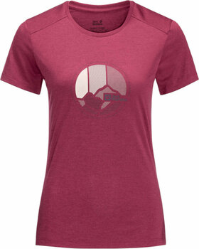 Outdoorové tričko Jack Wolfskin Crosstrail Graphic T W Sangria Red Pouze jedna velikost Outdoorové tričko - 1