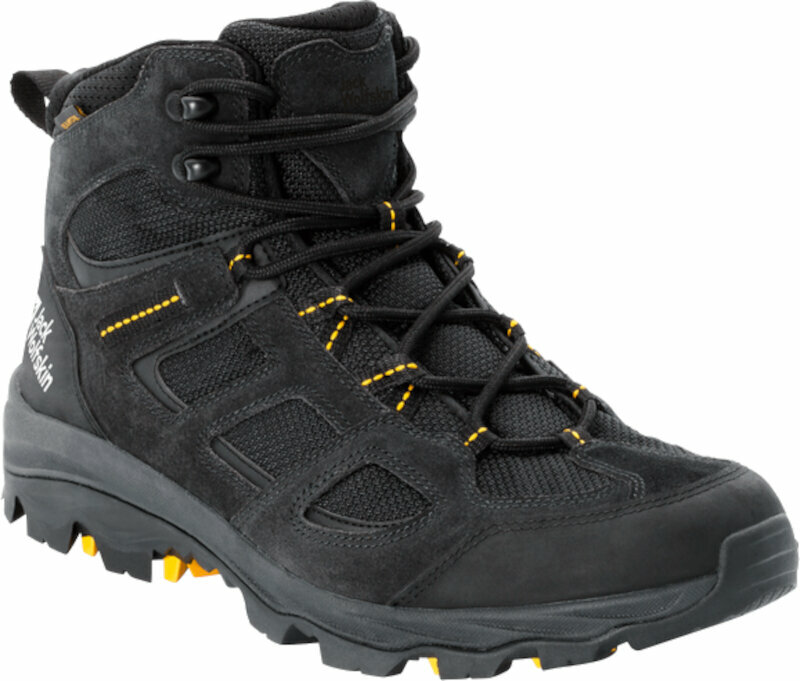 Mens Outdoor Shoes Jack Wolfskin Vojo 3 Texapore Mid M Black/Burly Yellow 42 Mens Outdoor Shoes